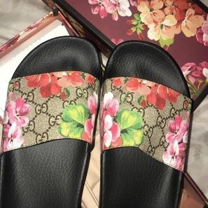 Gucci floral slides